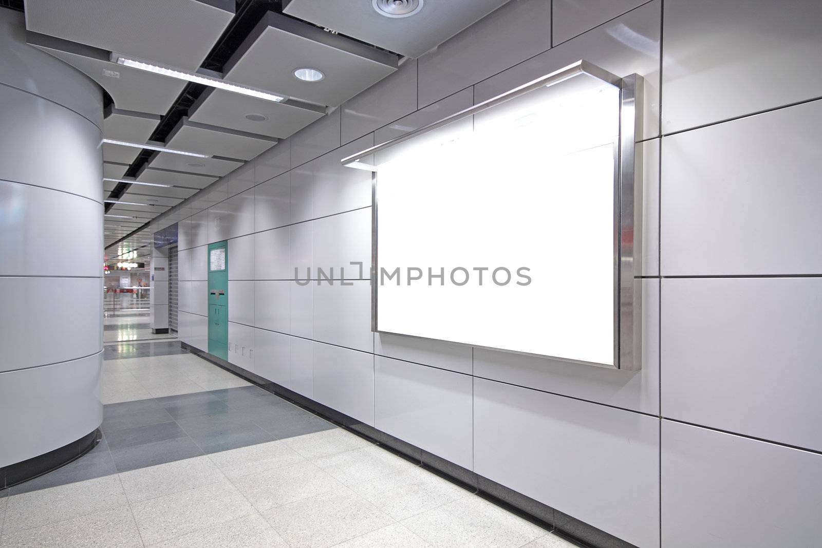 advertisement blank in a modern building 