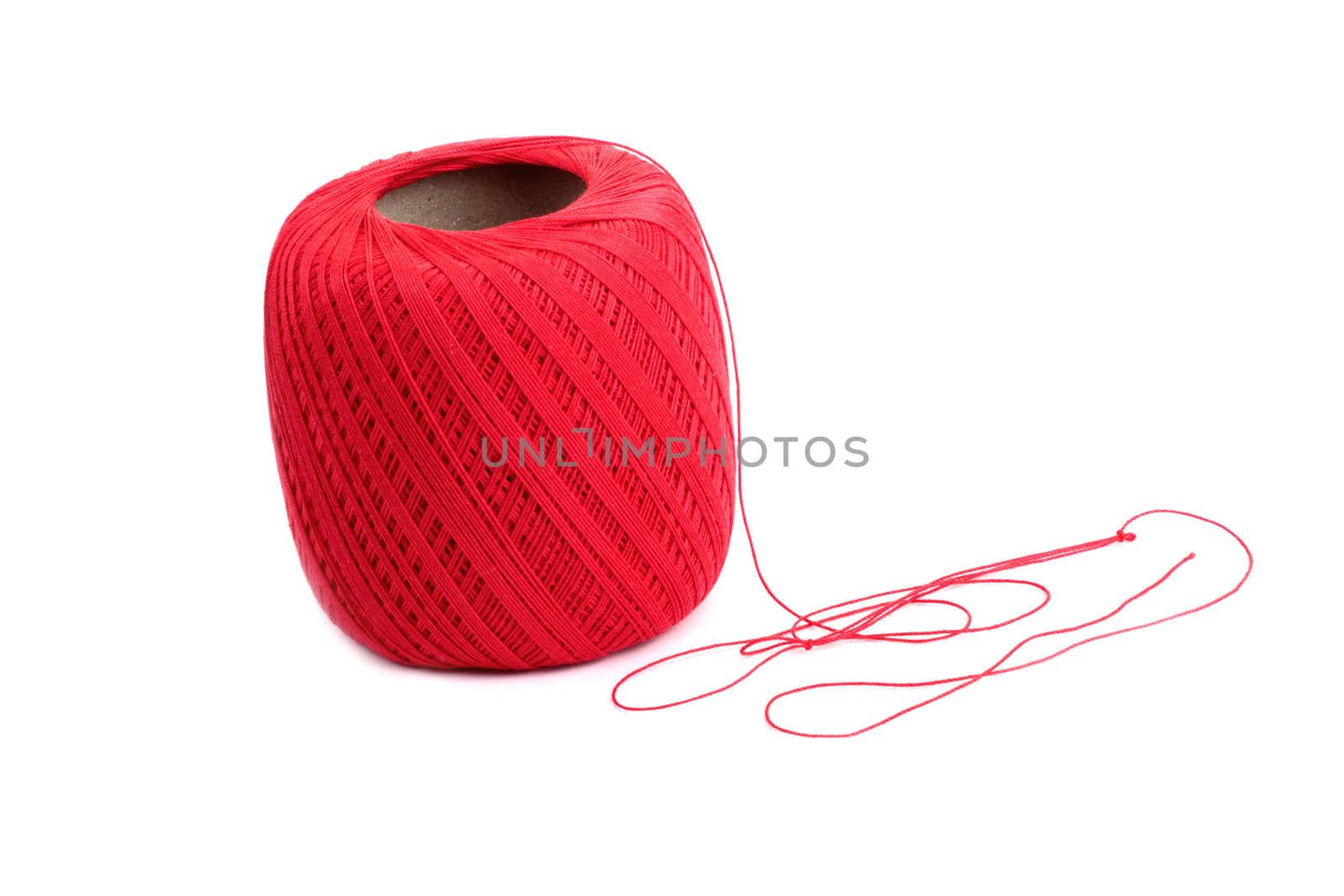 Isolated Red coton spool against white background