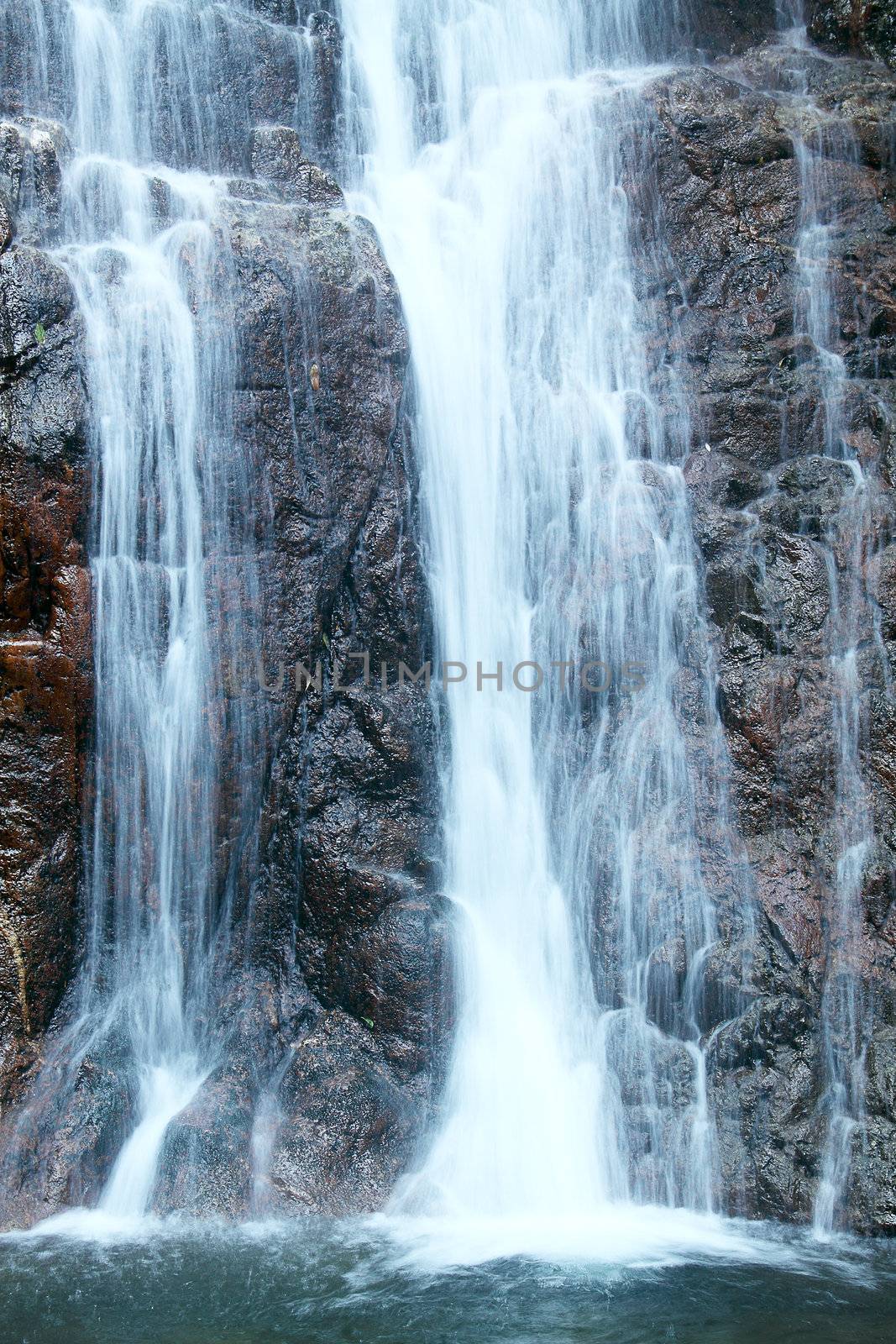 Close-up of waterfall 