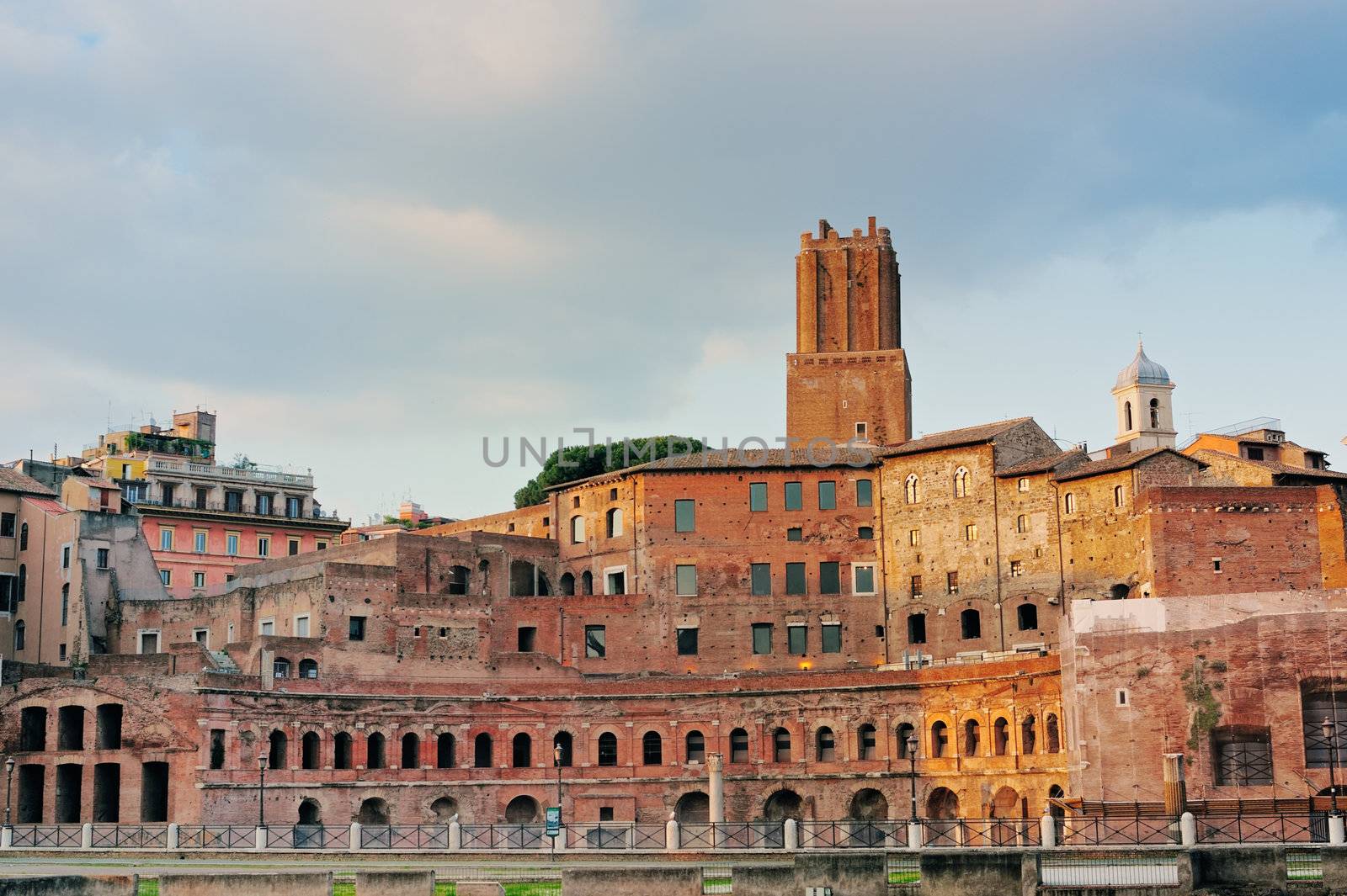 Ancient ruins of Great Roman Forum in Rome, Italy