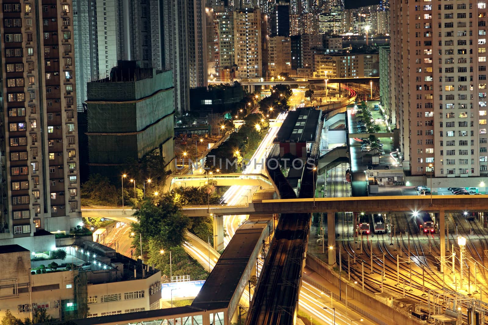 Hong Kong downtown at night 