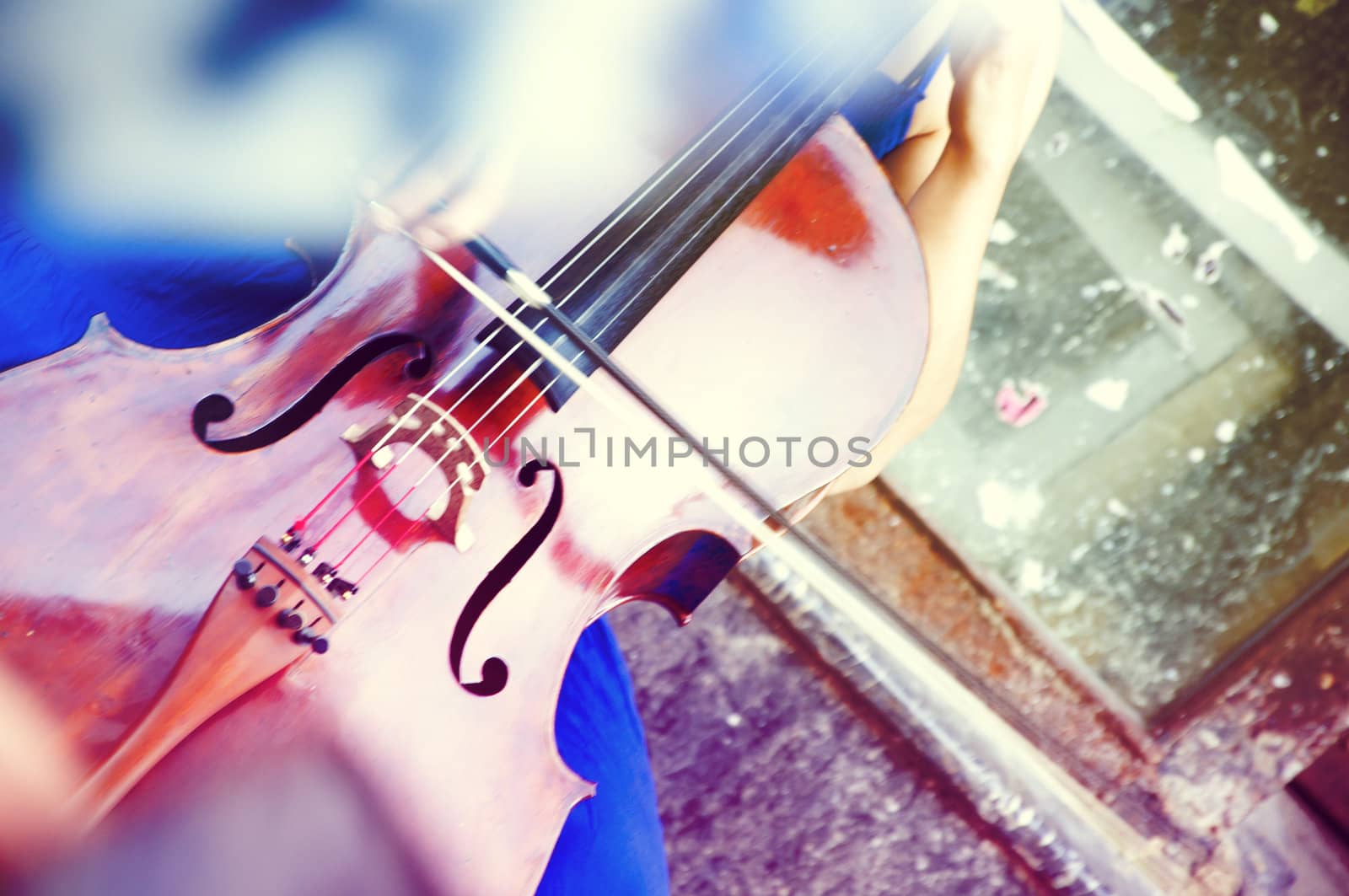 Detail shot of street musicians scene from Istiklal Road, Istanbul