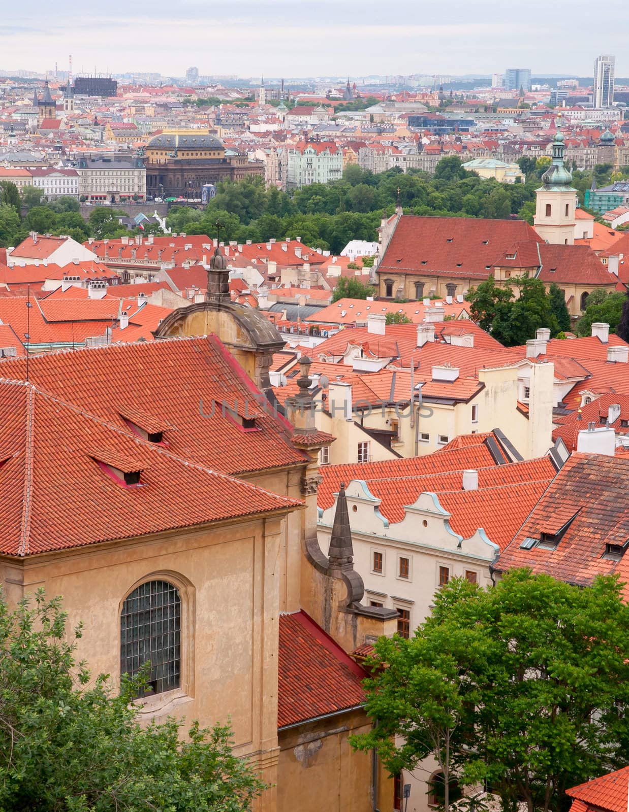 Panorama of Historical Center of Prague, Czech Republic