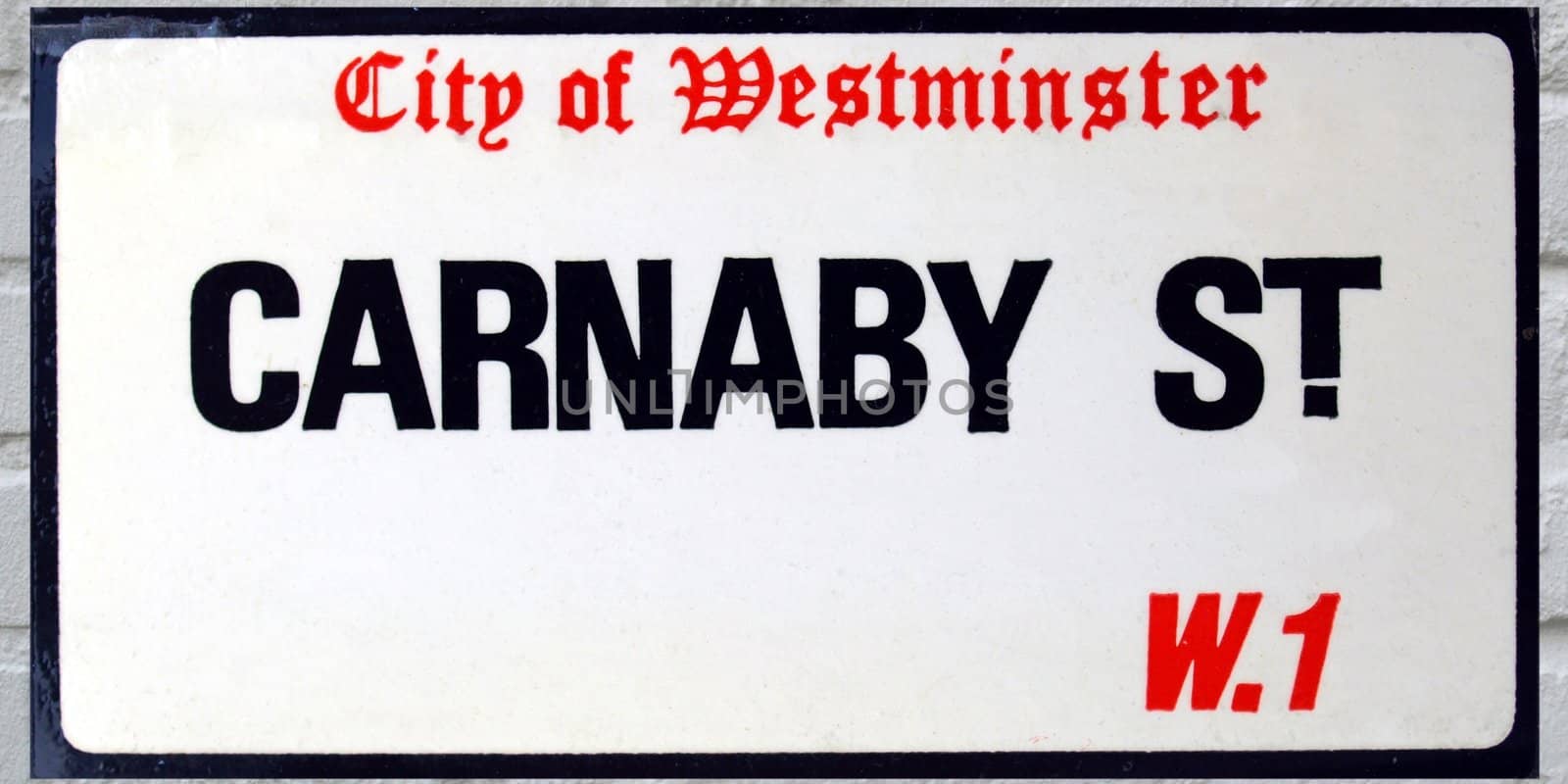 Carnaby Street sign in the City of Westminster, London