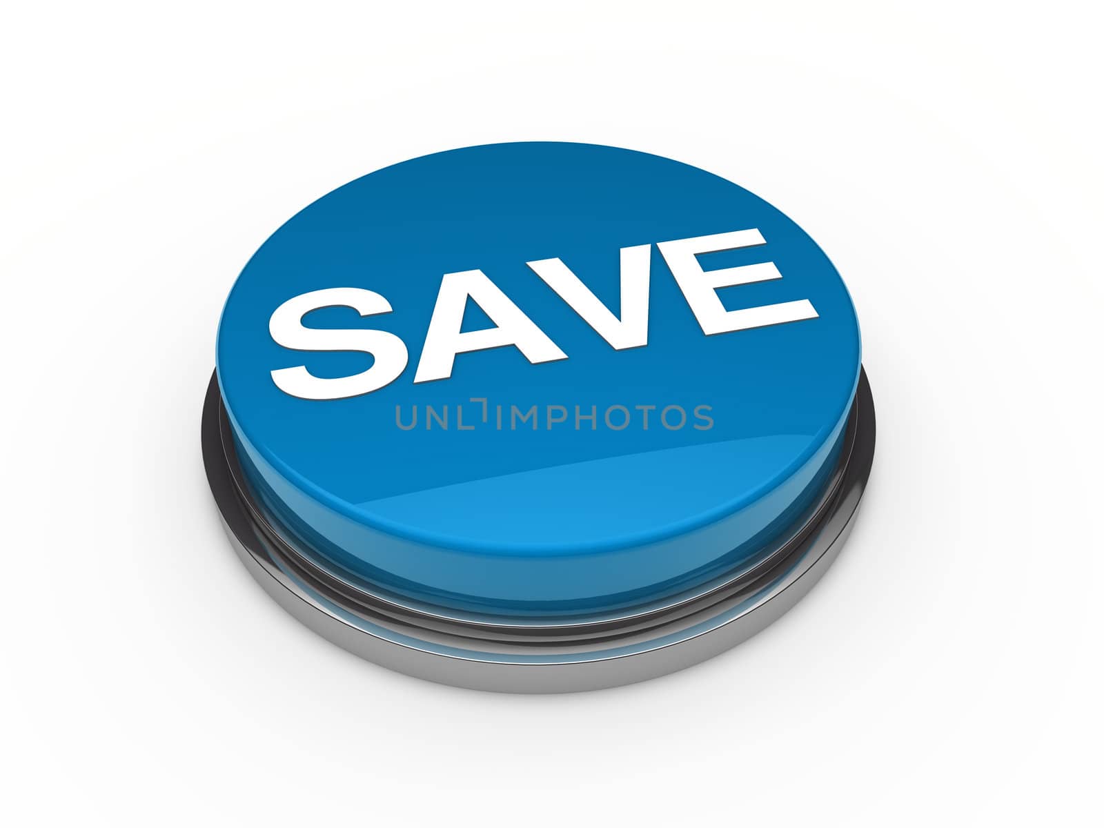 3d button blue chrome save white text