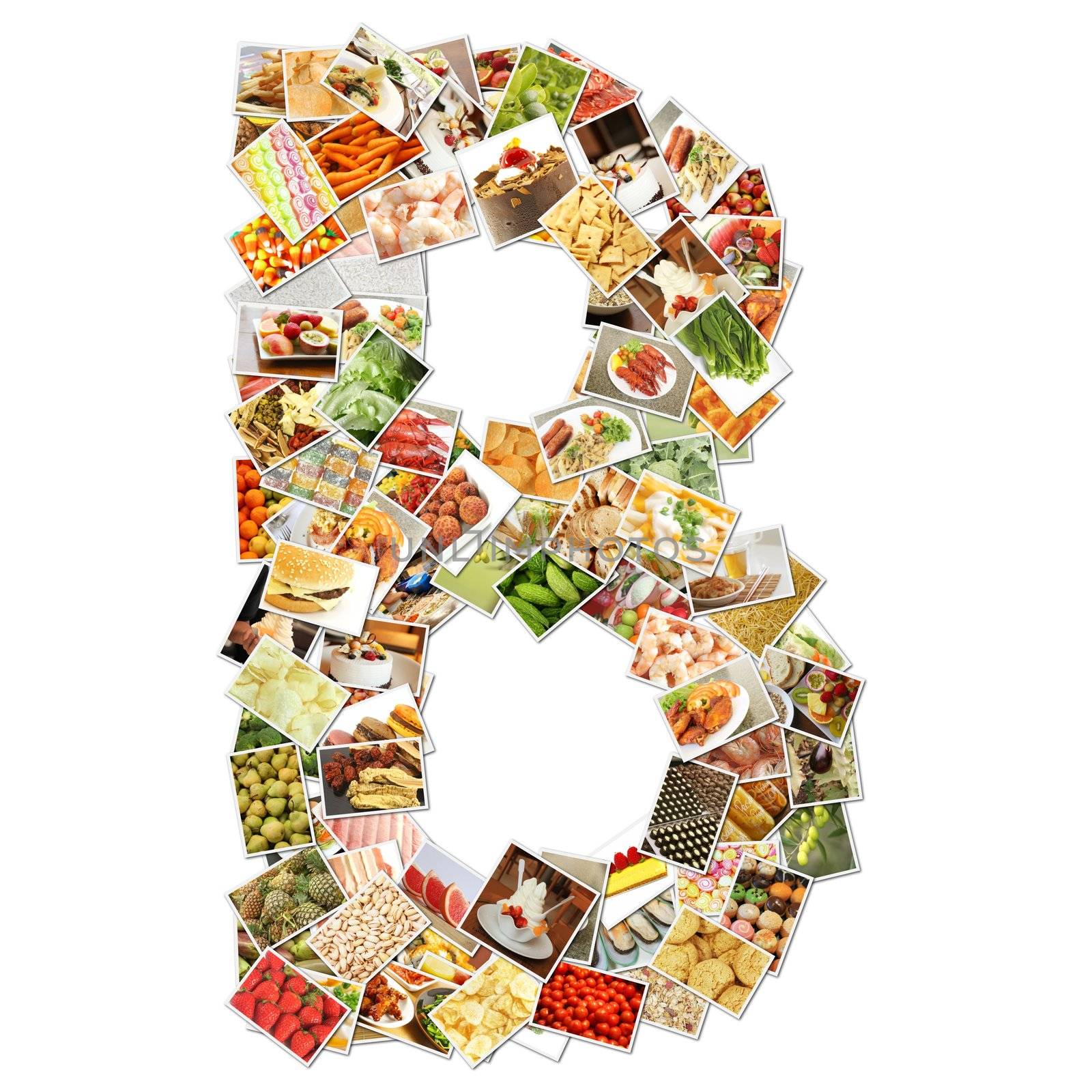 Letter B with Food Collage Concept Art