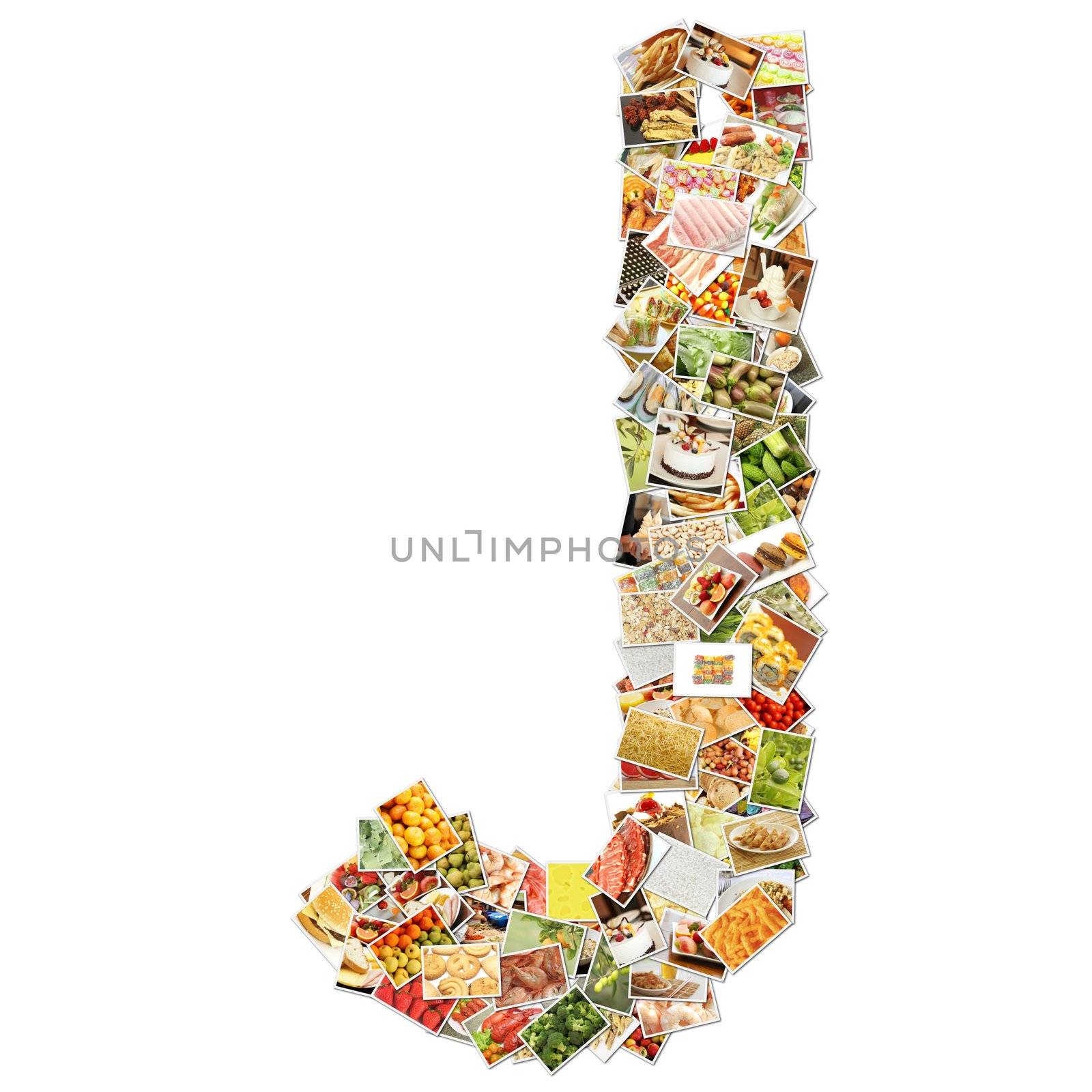 Letter J with Food Collage Concept Art