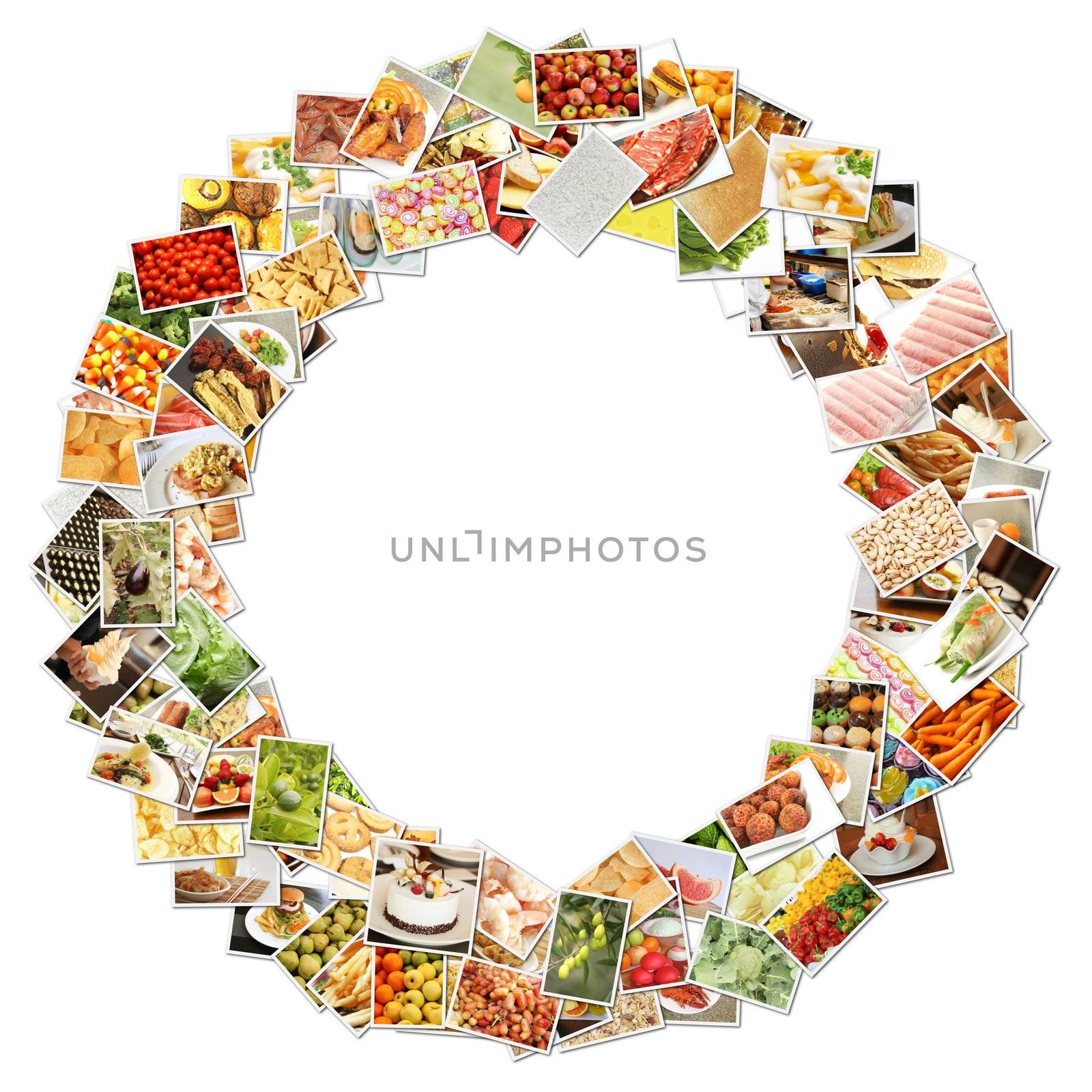 Letter O with Food Collage Concept Art
