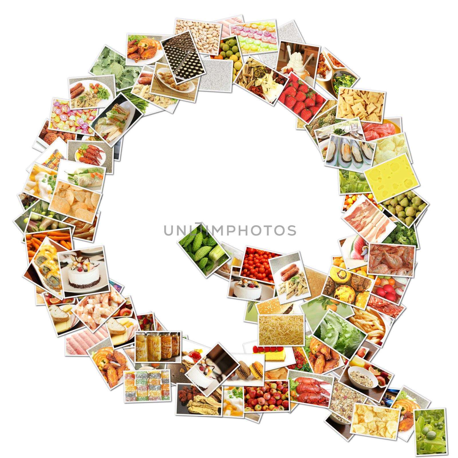 Letter Q with Food Collage Concept Art