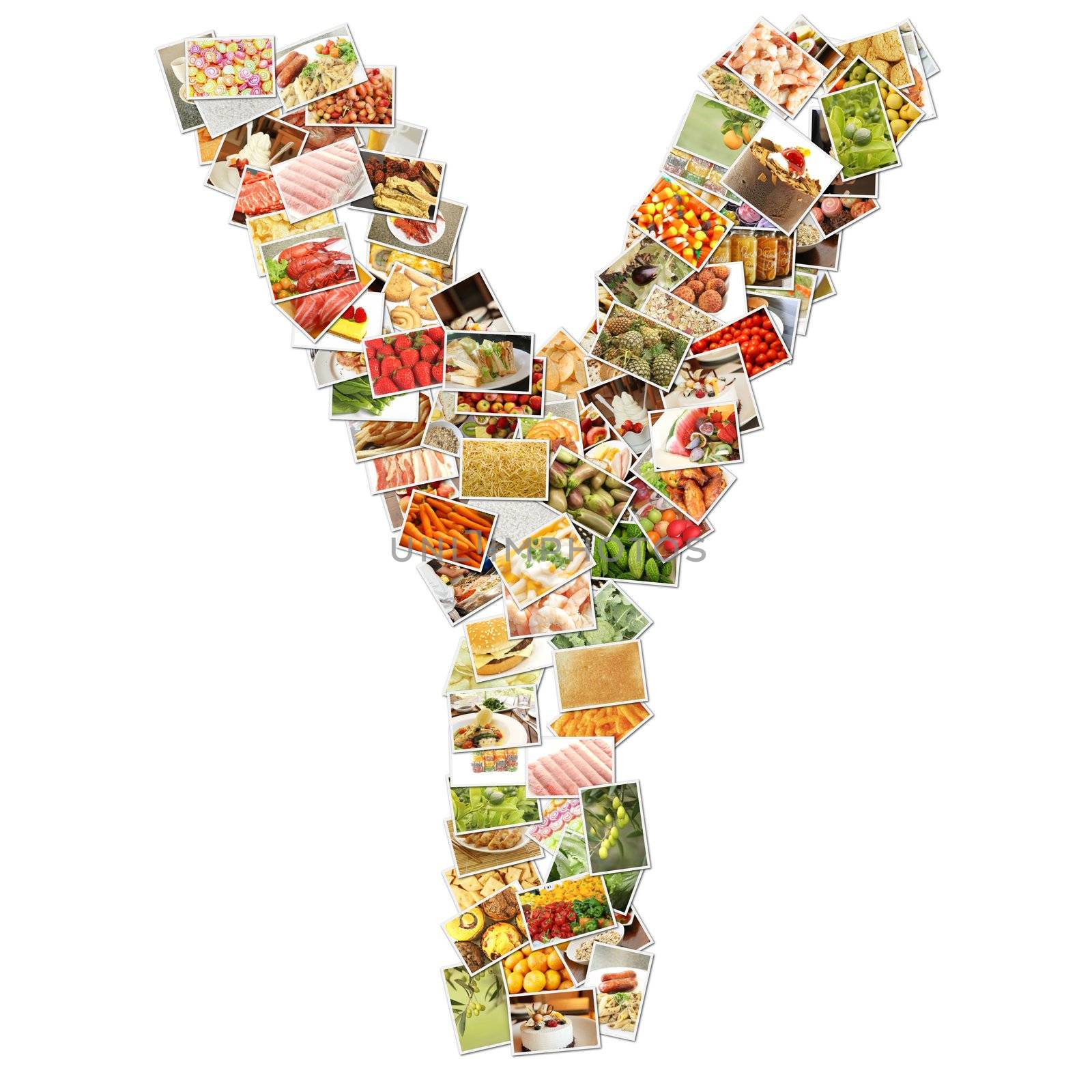 Letter Y with Food Collage Concept Art