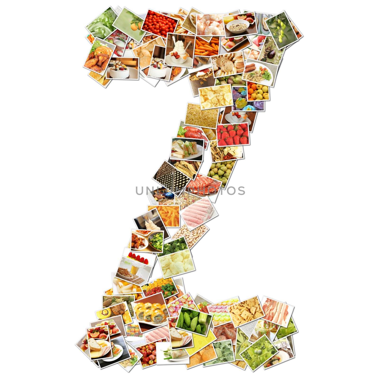 Letter Z with Food Collage Concept Art