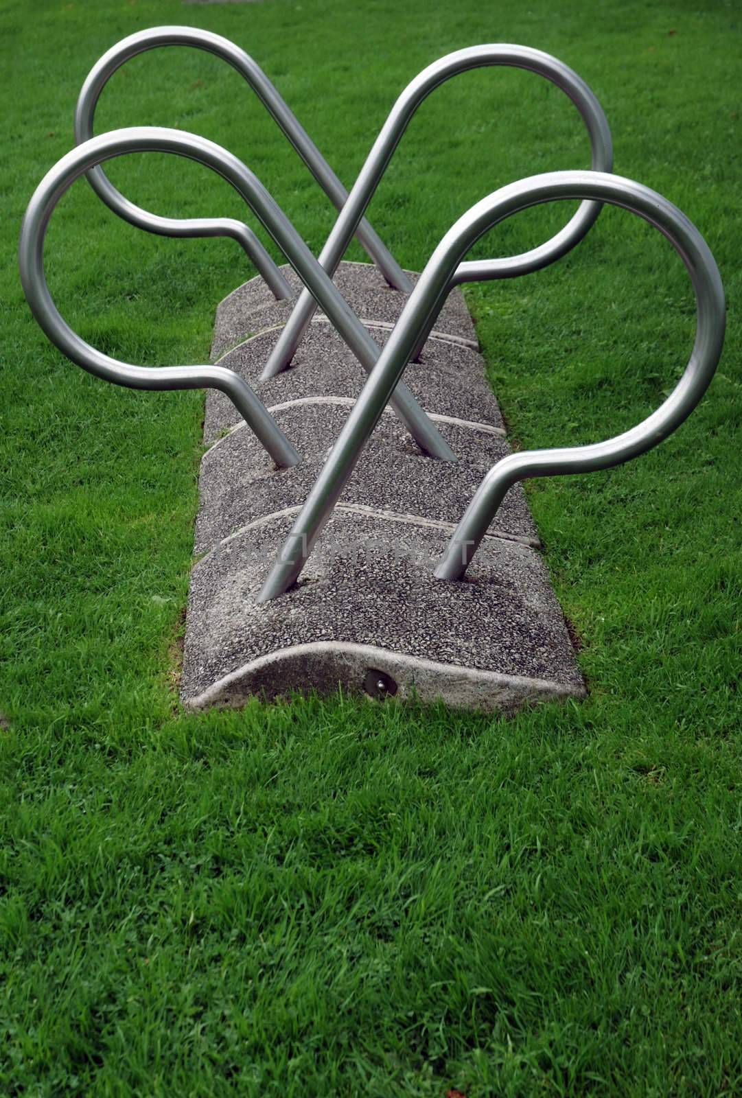 Metal curved bicycle park