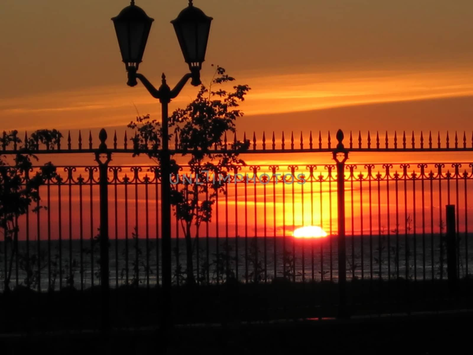 Coastal lantern on a sunset