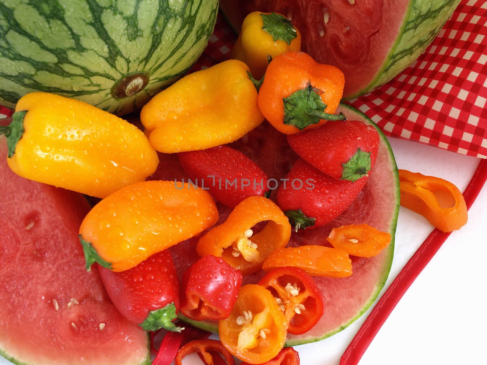 Melon and Peppers by RGebbiePhoto