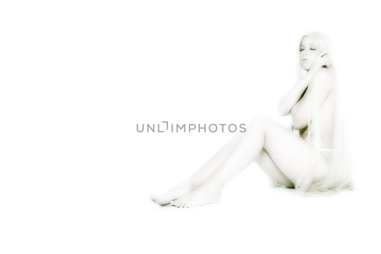 High key sitting nude by DNFStyle