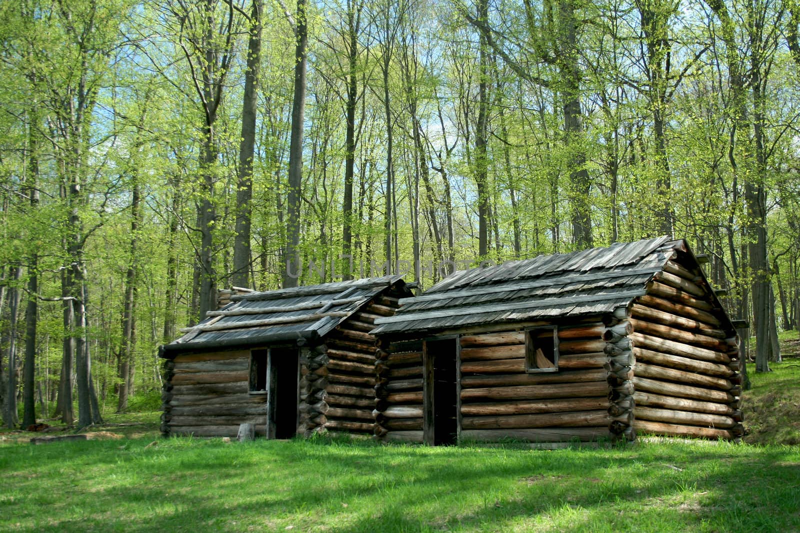 A Revolutionary War troop cabins