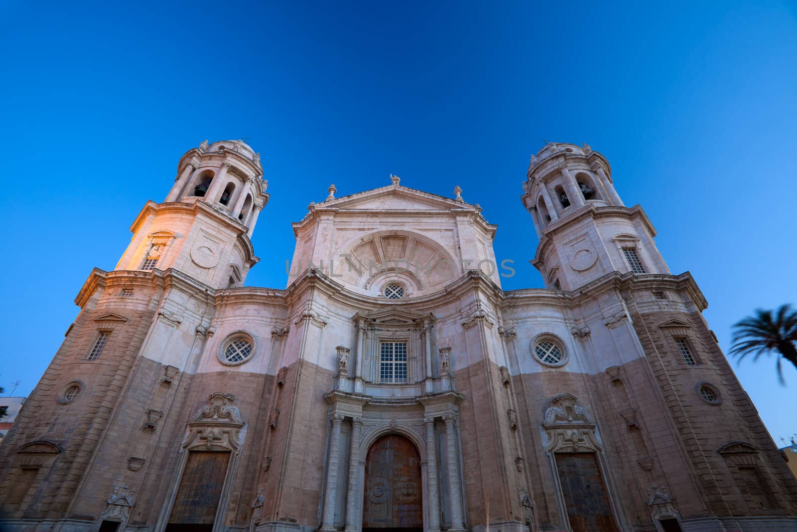 Wonderful cathedral of neoclassical style of ancient city of Cadiz