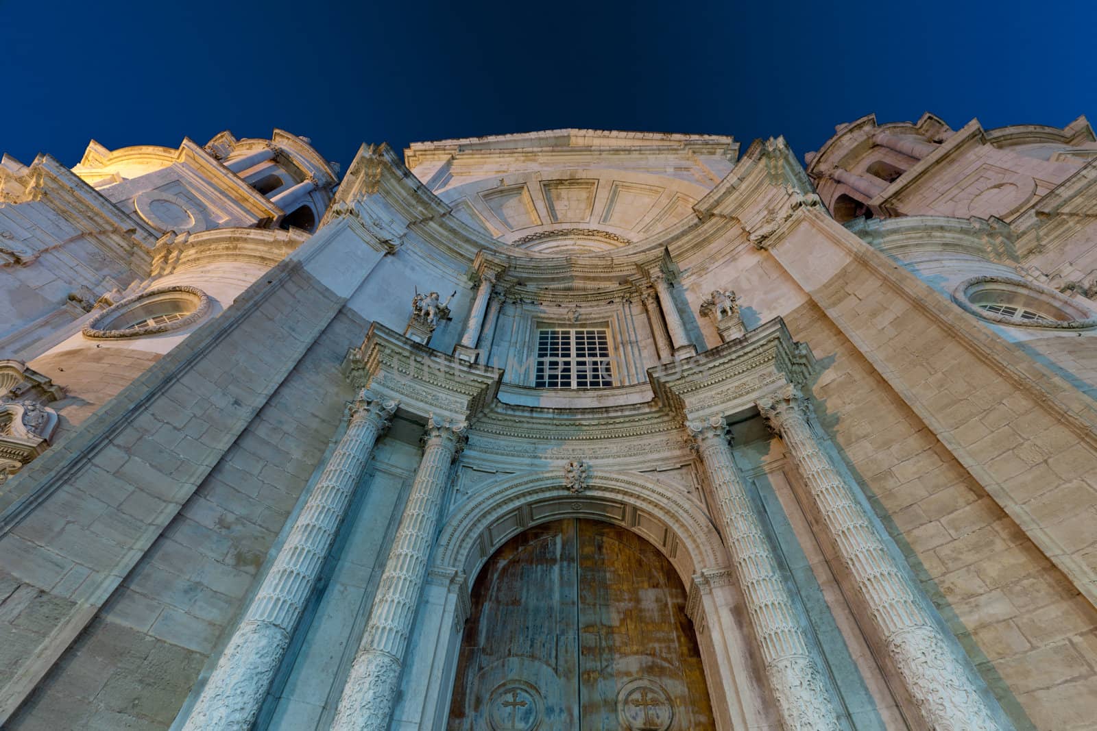 Wonderful cathedral of neoclassical style of ancient city of Cadiz