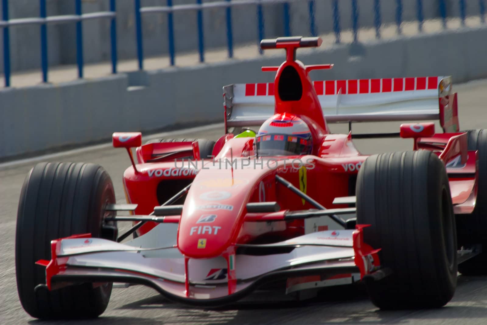 JEREZ DE LA FRONTERA, SPAIN - OCT 10: Marc Gene of Scuderia Ferrari F1 leaving the pit in training session on October 10, 2006 in Jerez de la Frontera , Spain