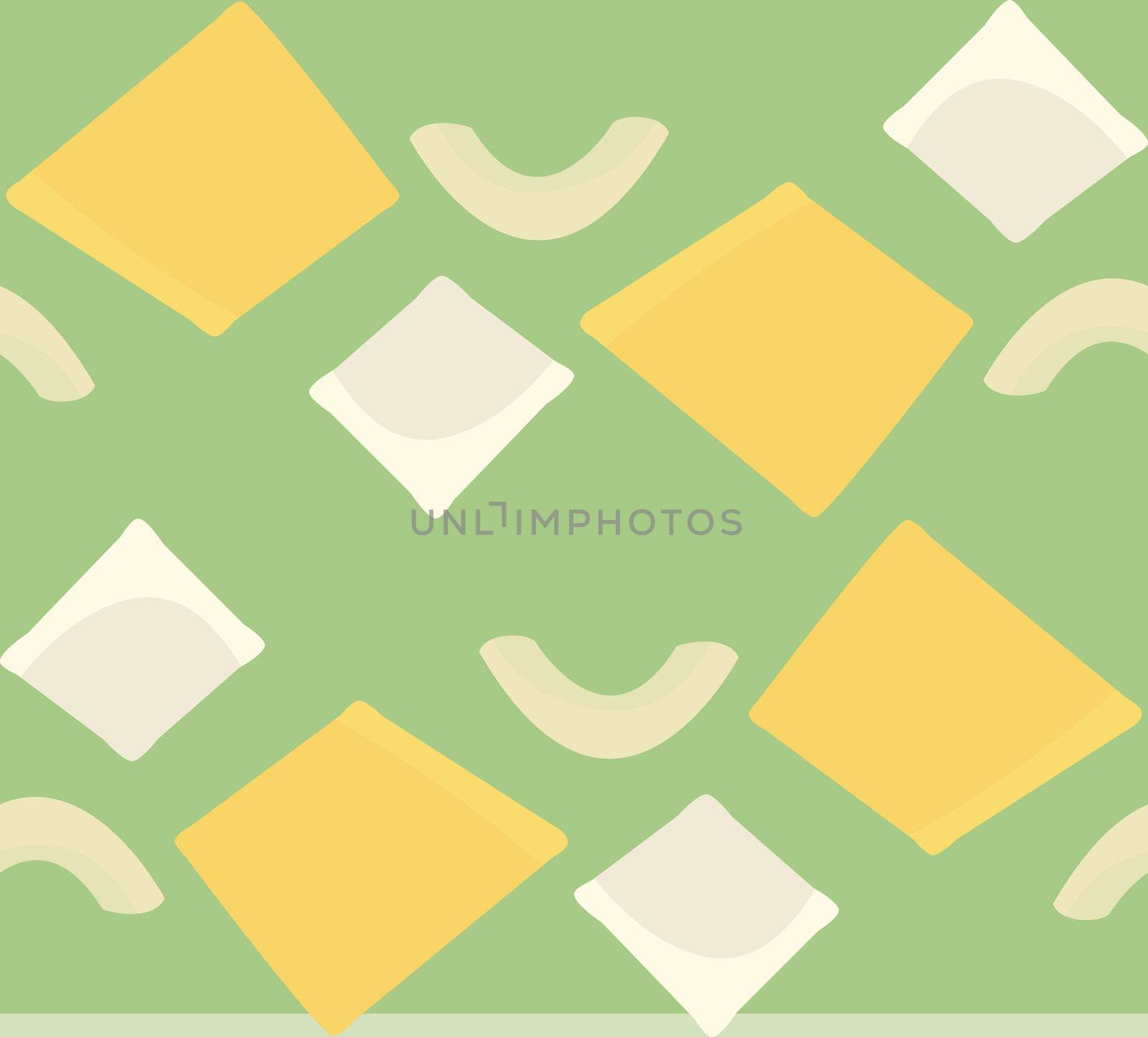 Seamless pattern of ravioli and elbow noodles