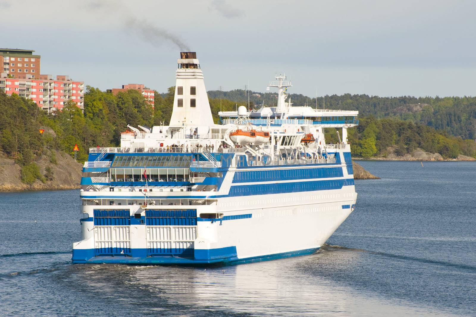 Scandinavian cruise ship taken on Stockholm port