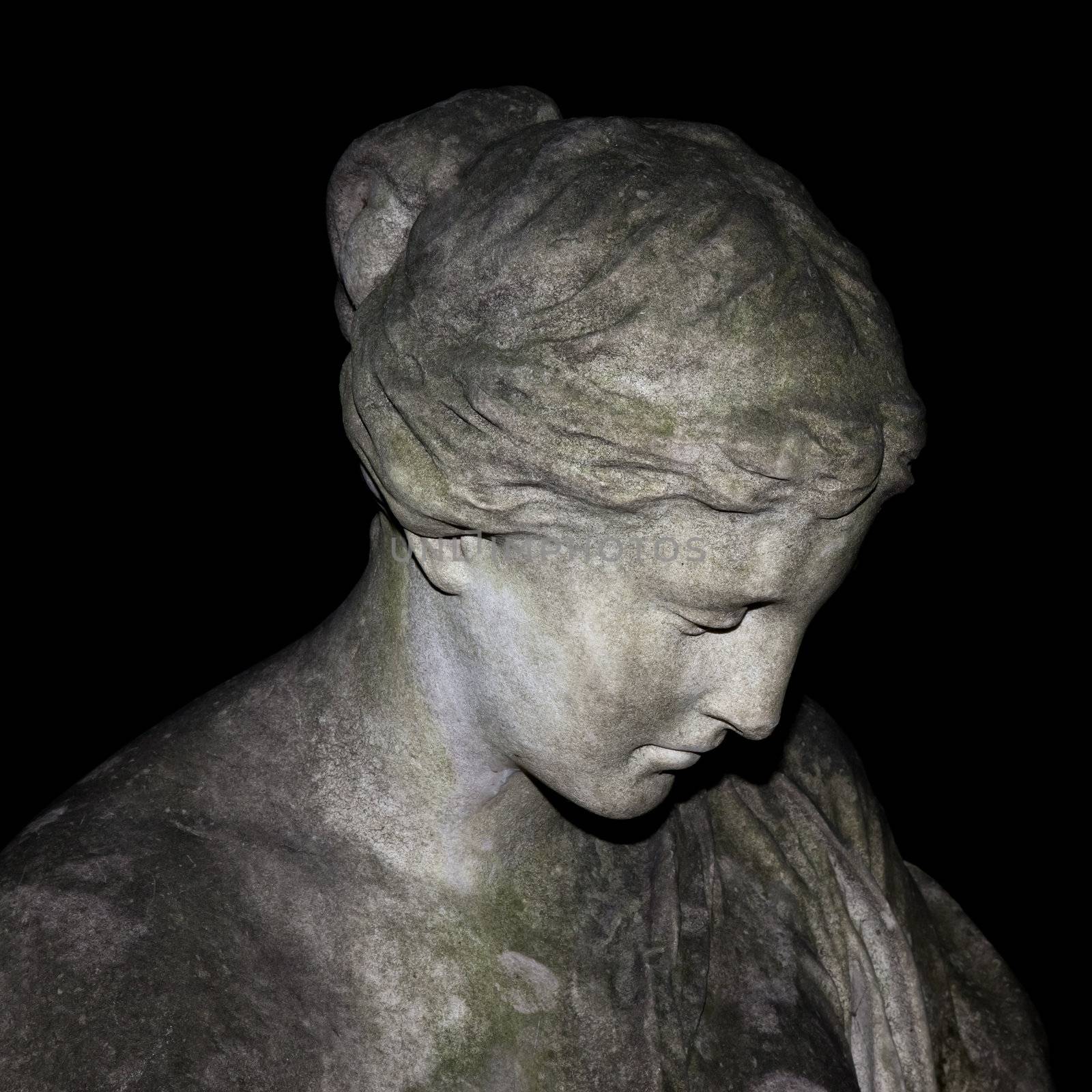 sad woman statue by magann