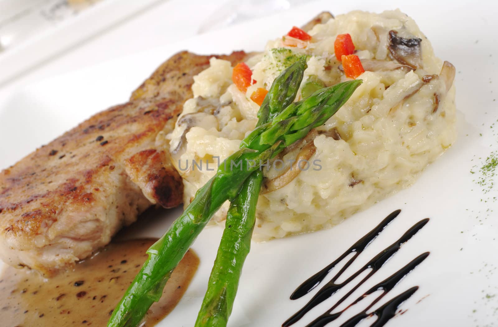 Main Dish: Chop with Rice and Asparagus by ildi