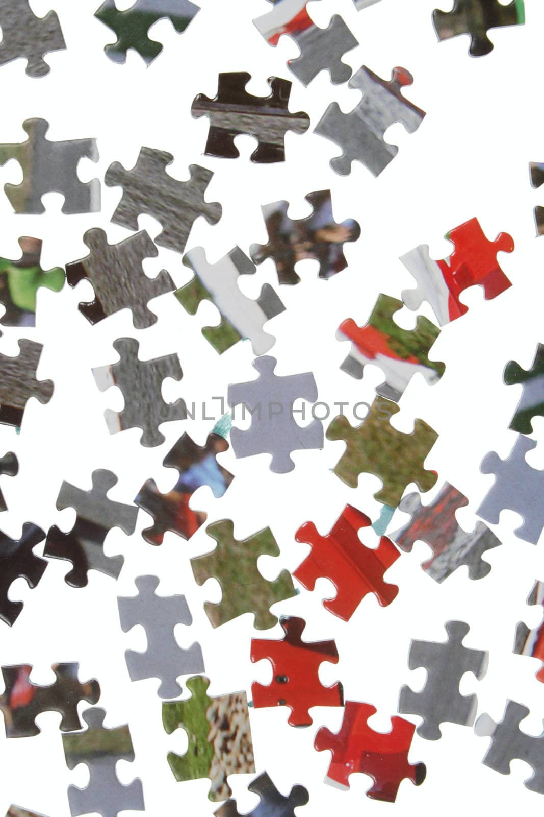 Pieces of puzzle, isolated on white background