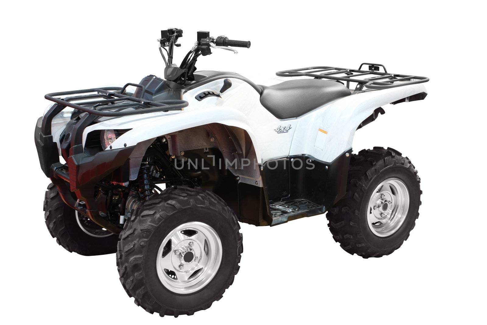 white 4x4 atv isolated