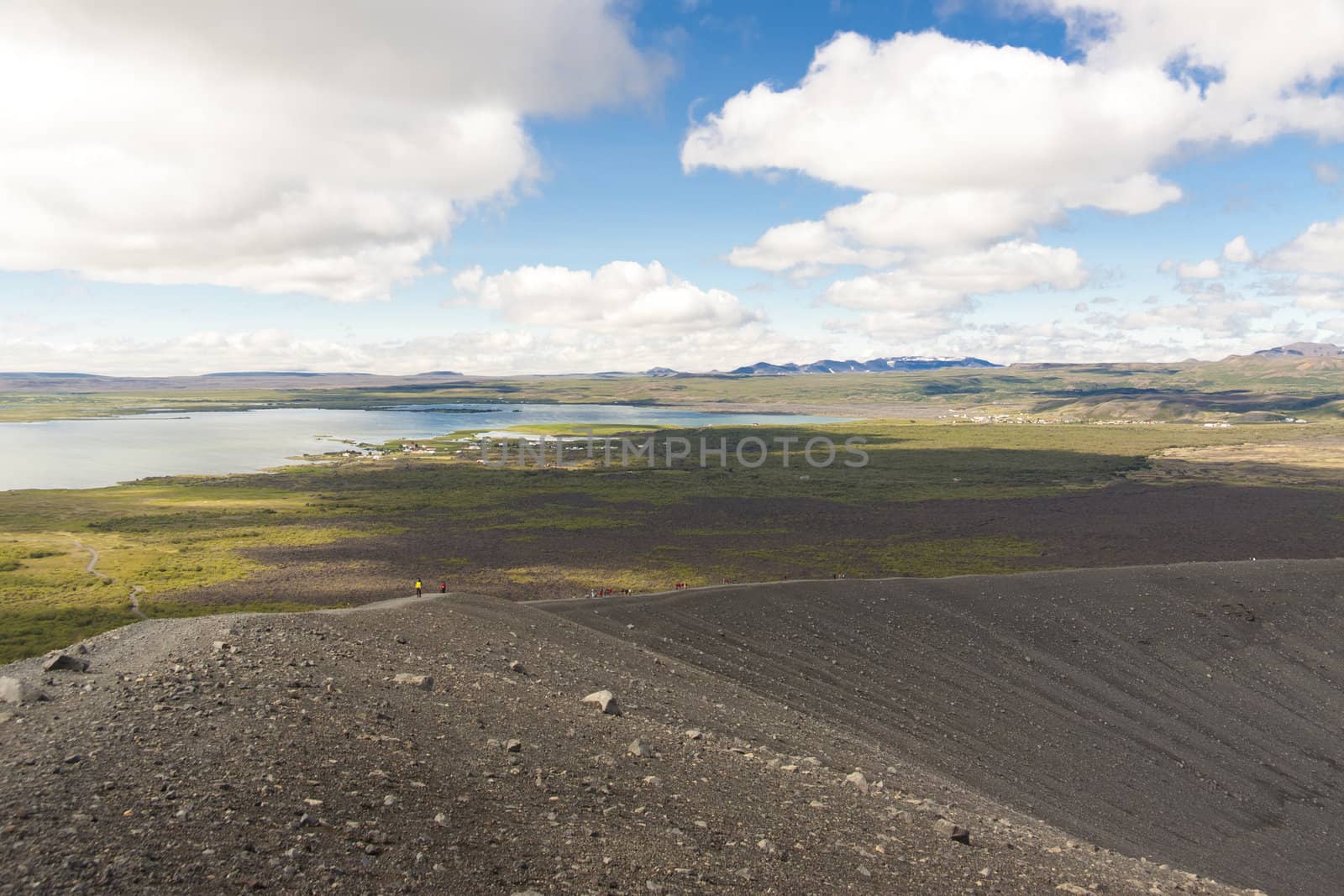 Iceland - Myvatn beauty big lake. Beauty landscape.