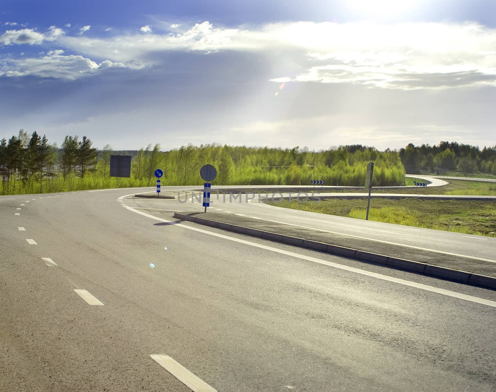 Country road on a sunny morning