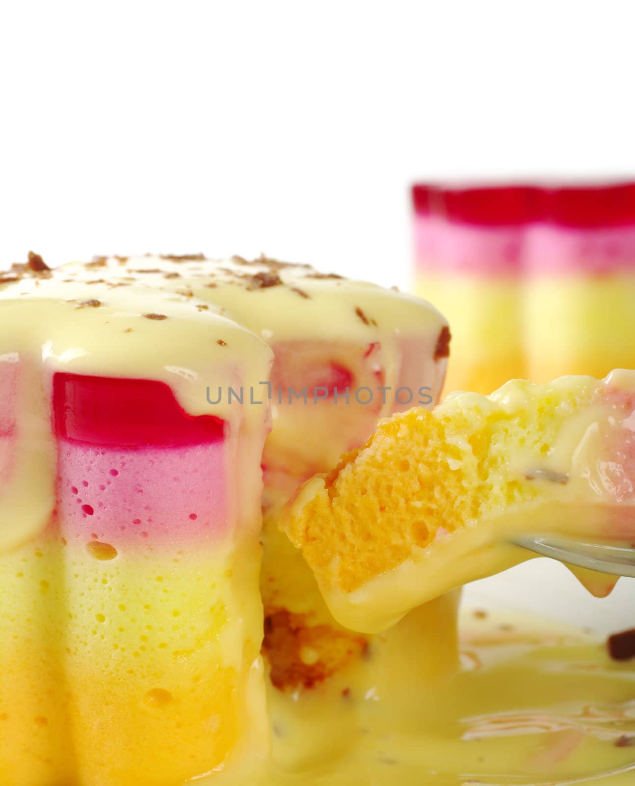 Peruvian Dessert Called Torta Helada with Vanilla Custard by ildi