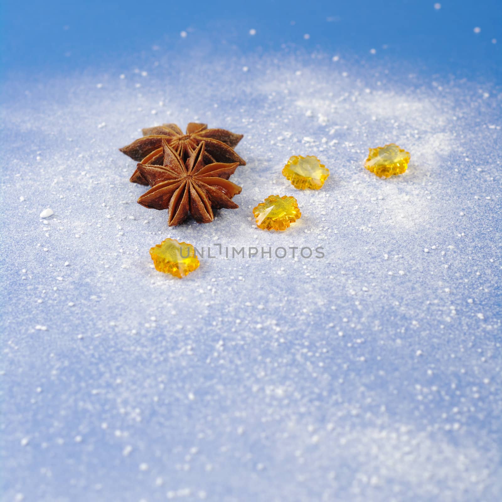 Star Anise with Yellow Stones by ildi
