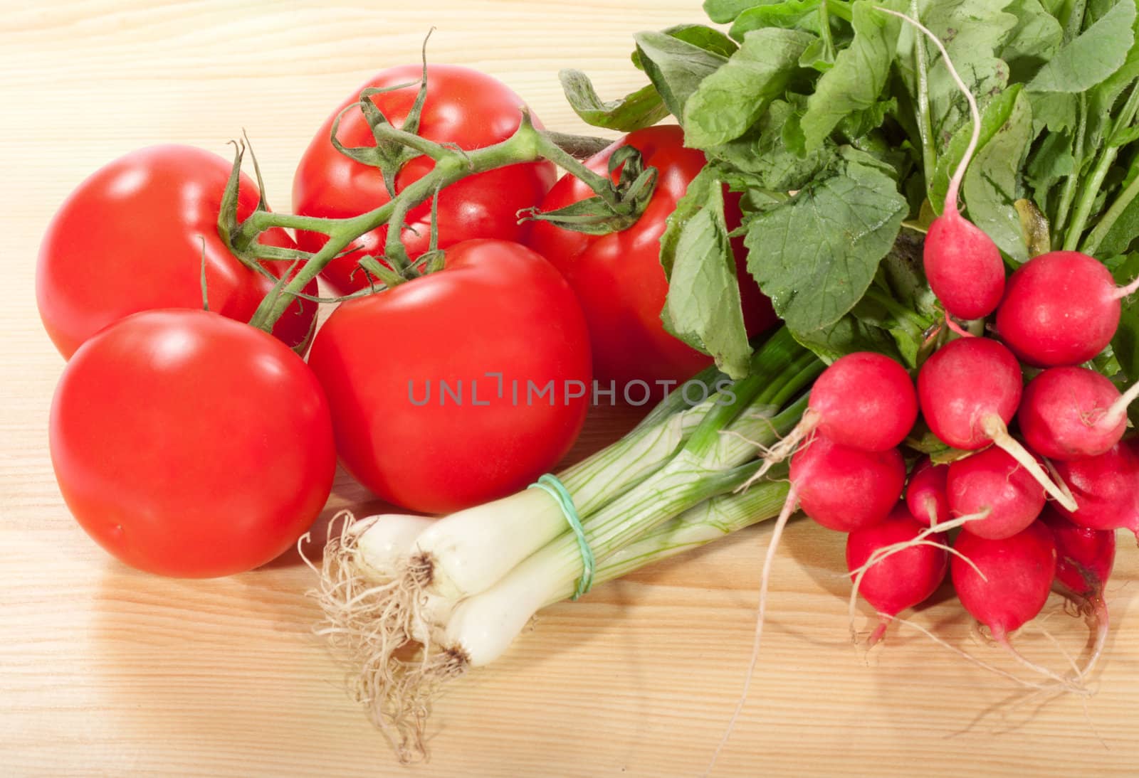 fresh vegetables on a wooden table