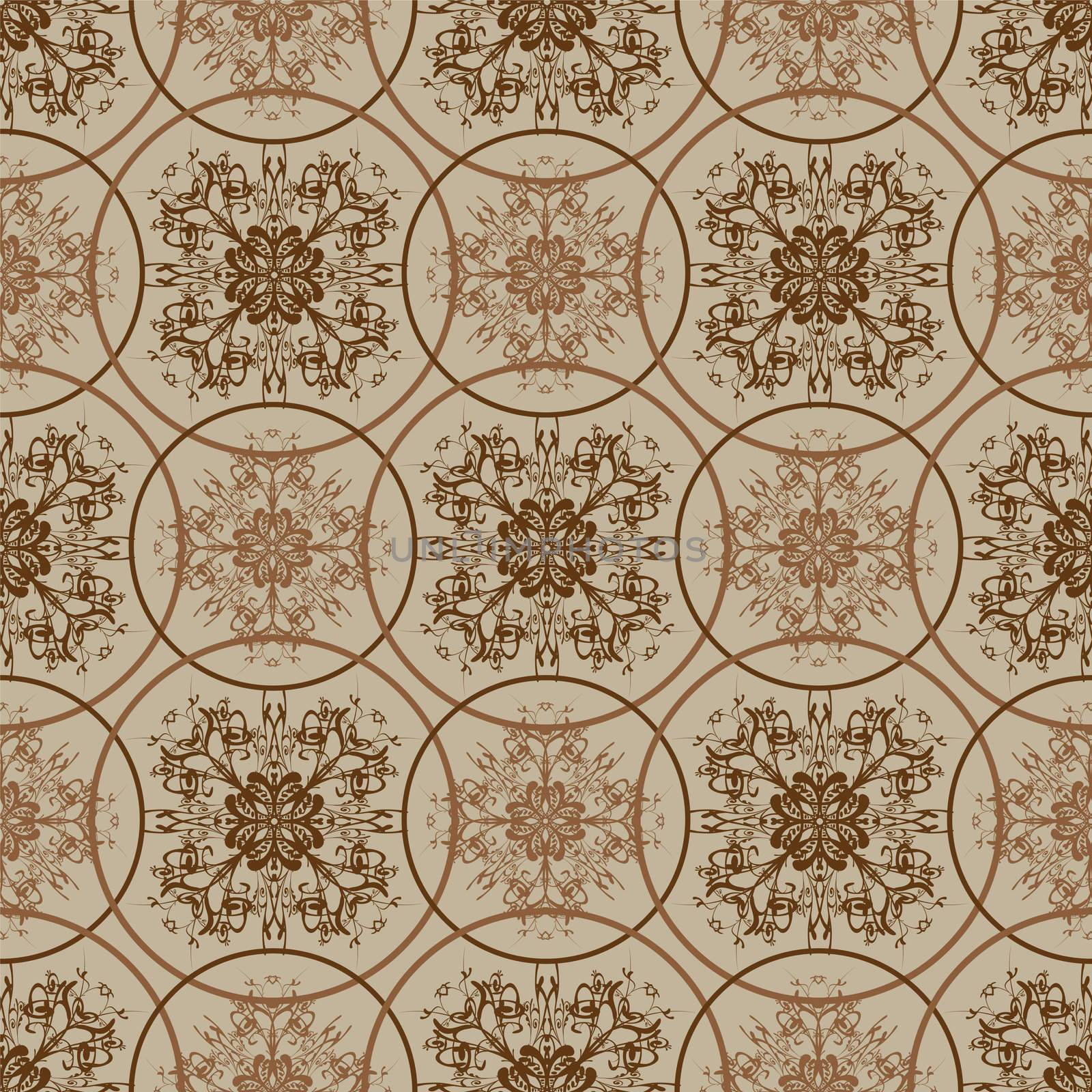 Seamless seventies retro inspired floral background
