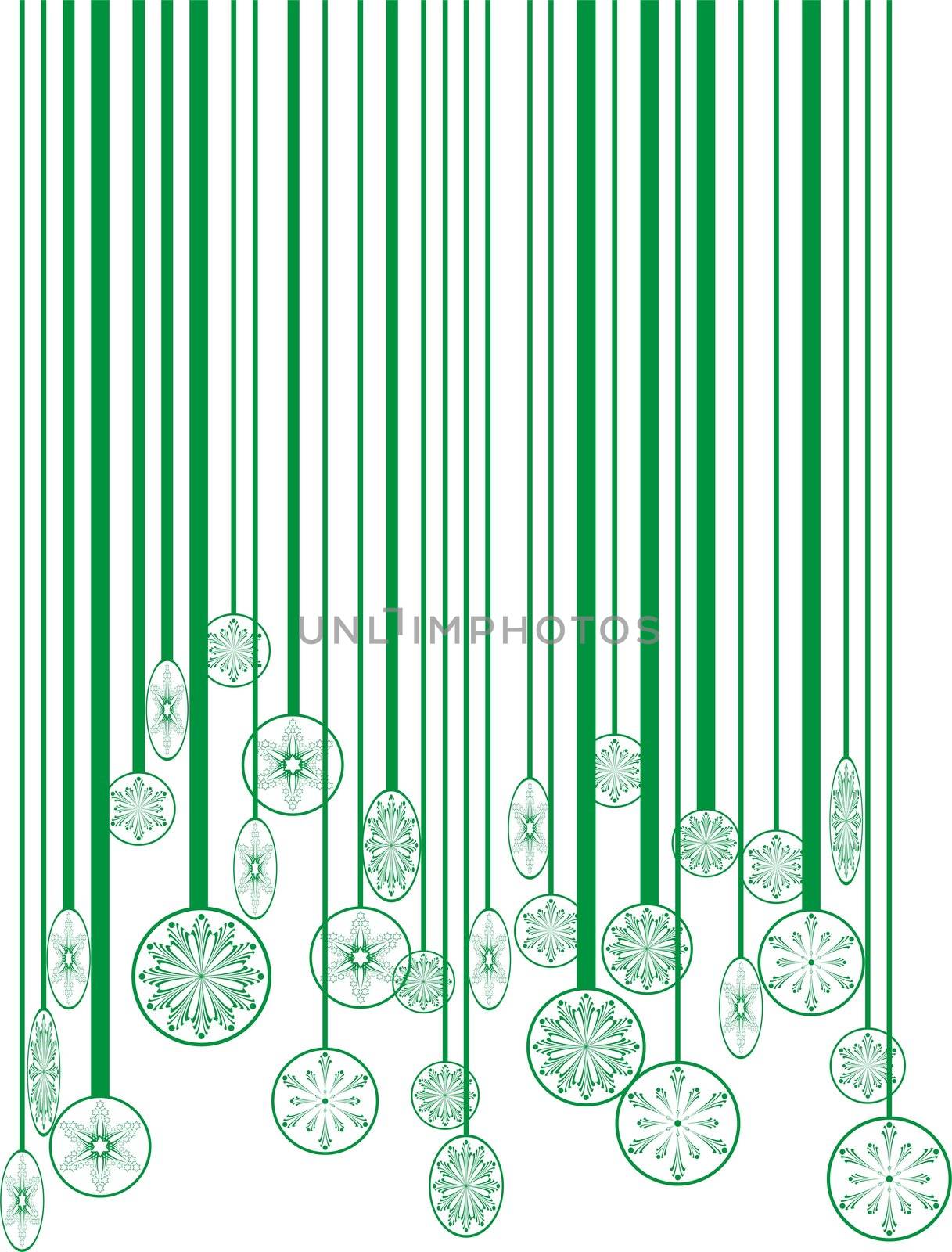 vector green illustration bar-code changing the christmas ball