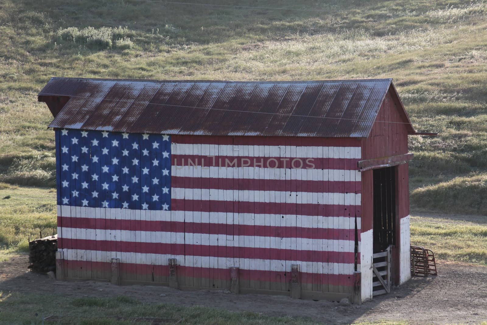 Barn in a farm close up.