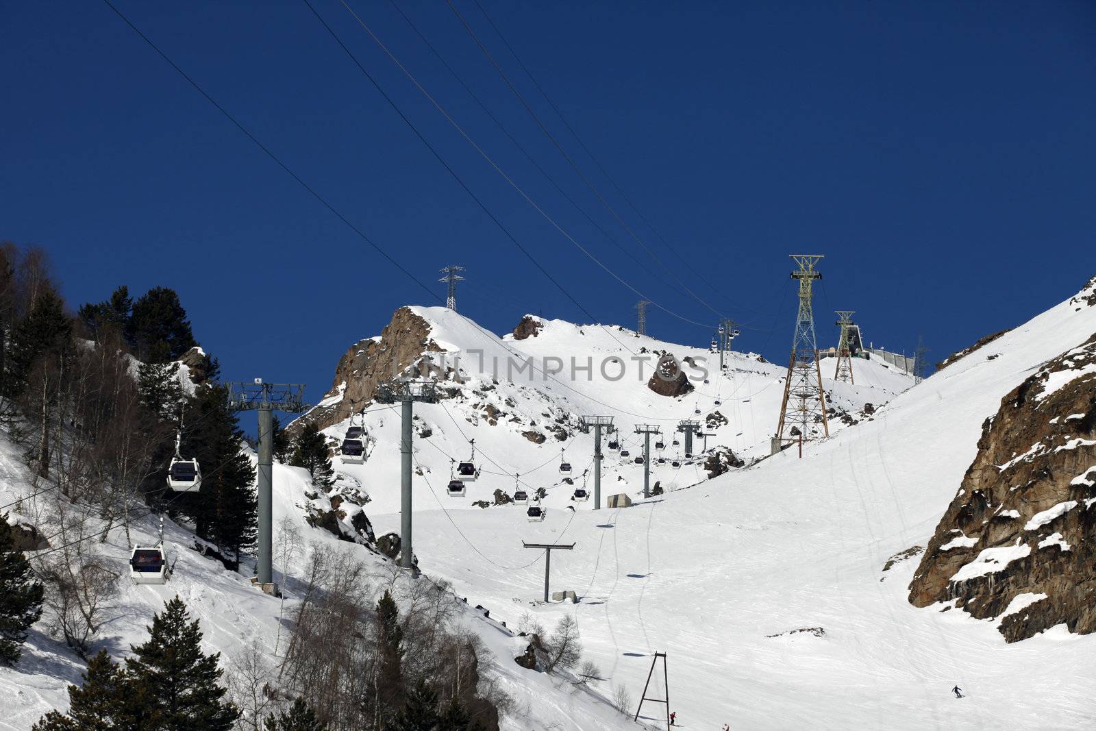 Ski lift. Cheget Mount. Russia. Caucasus. 
