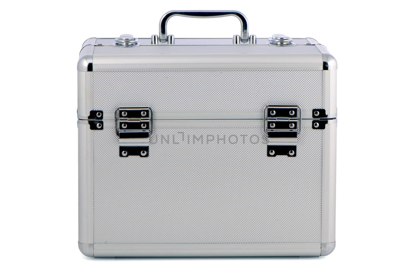 Metal case isolated on the white background.