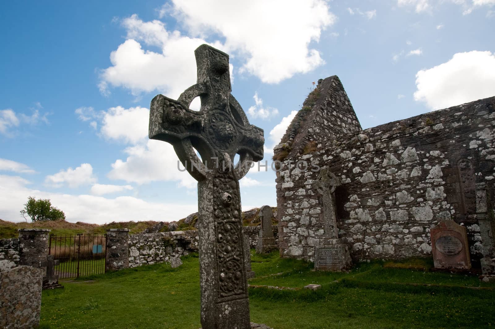 Kildalton cross and parish church