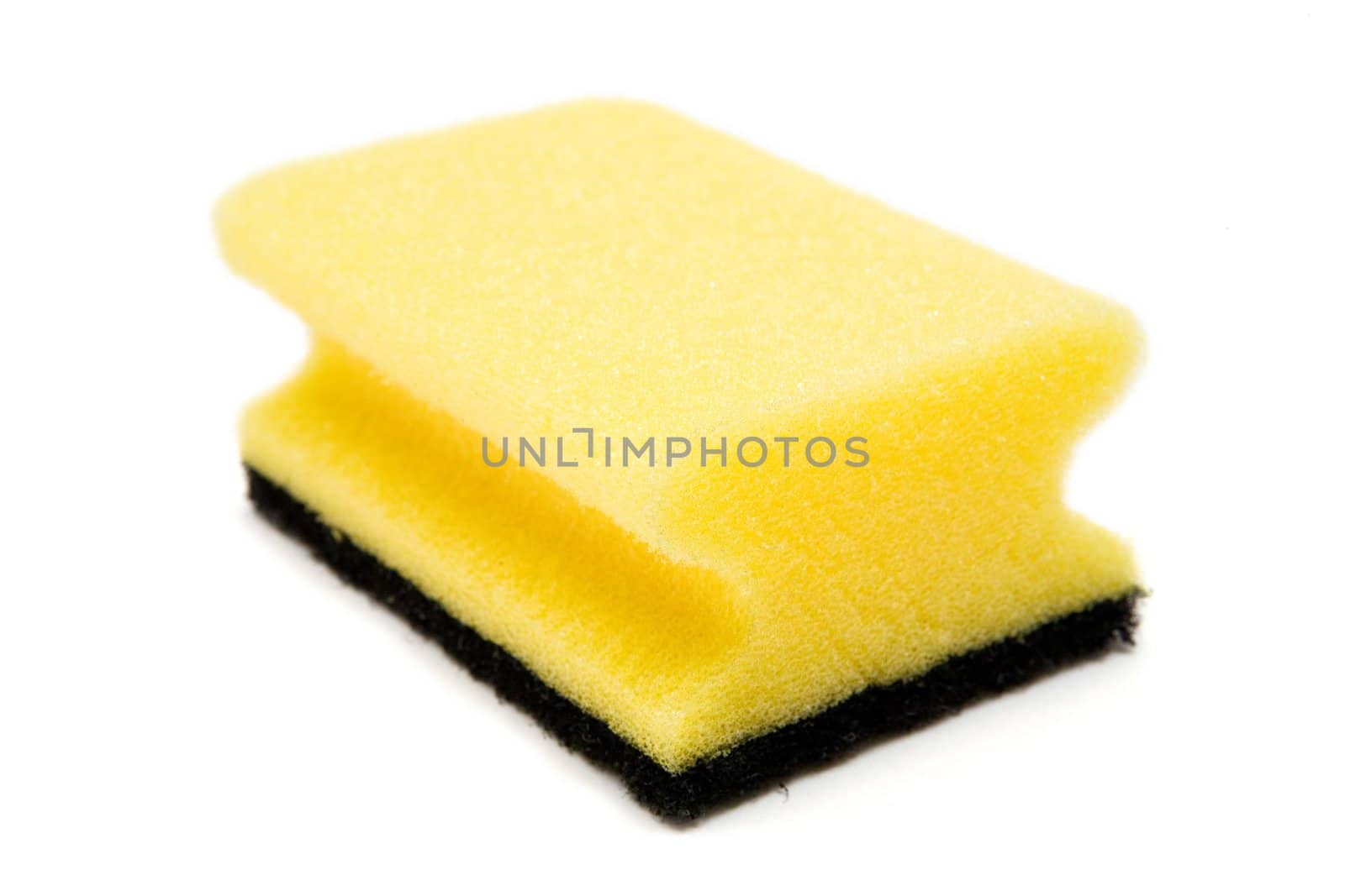 Yellow sponge isolated on a white background.
