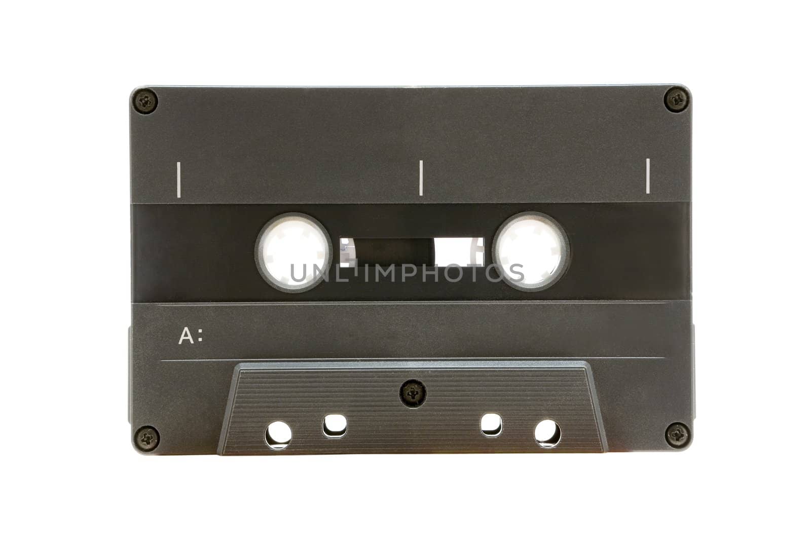 Vintage audio tape isolated on a white background.