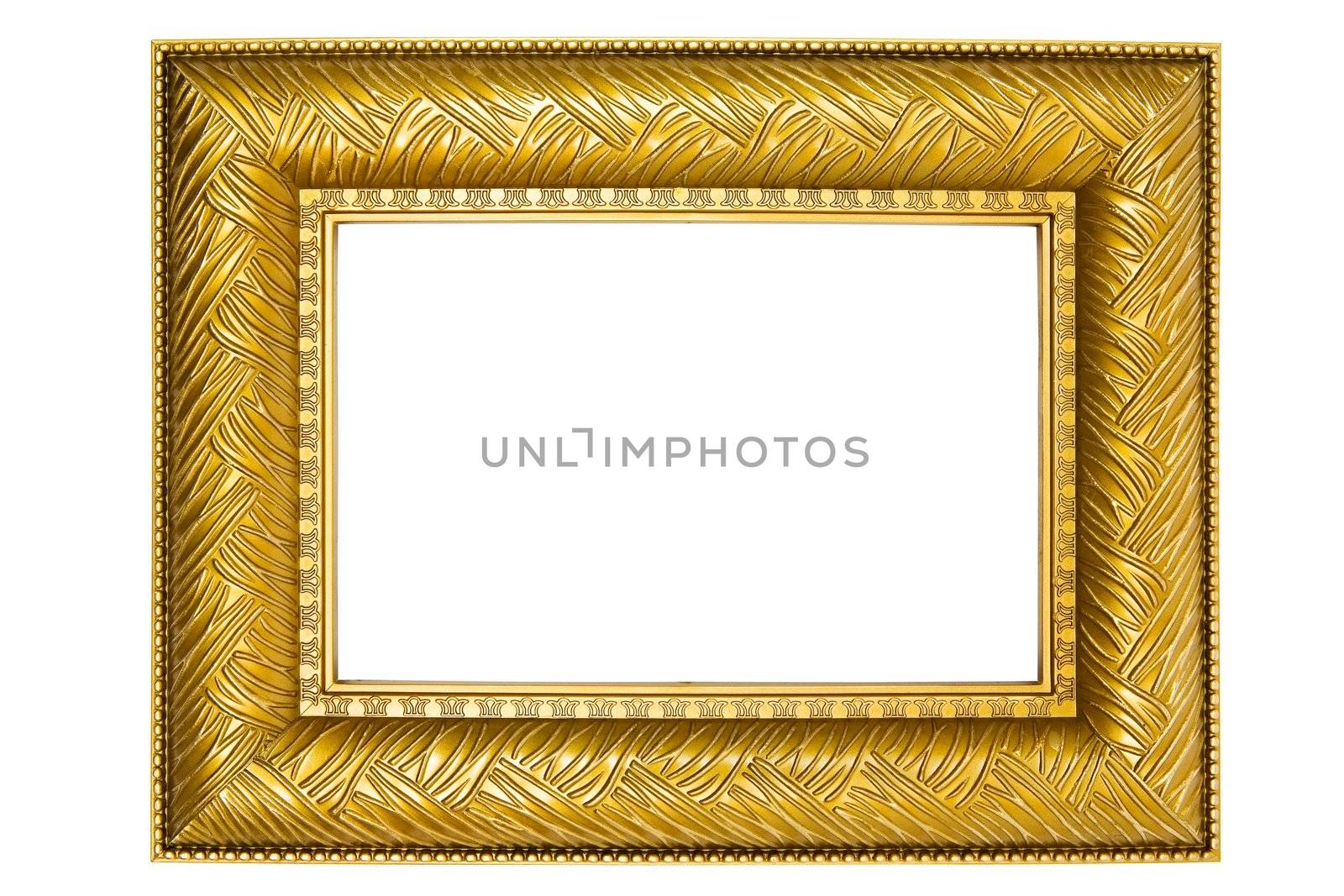 Old-fashioned picture frame isolated on a white background.