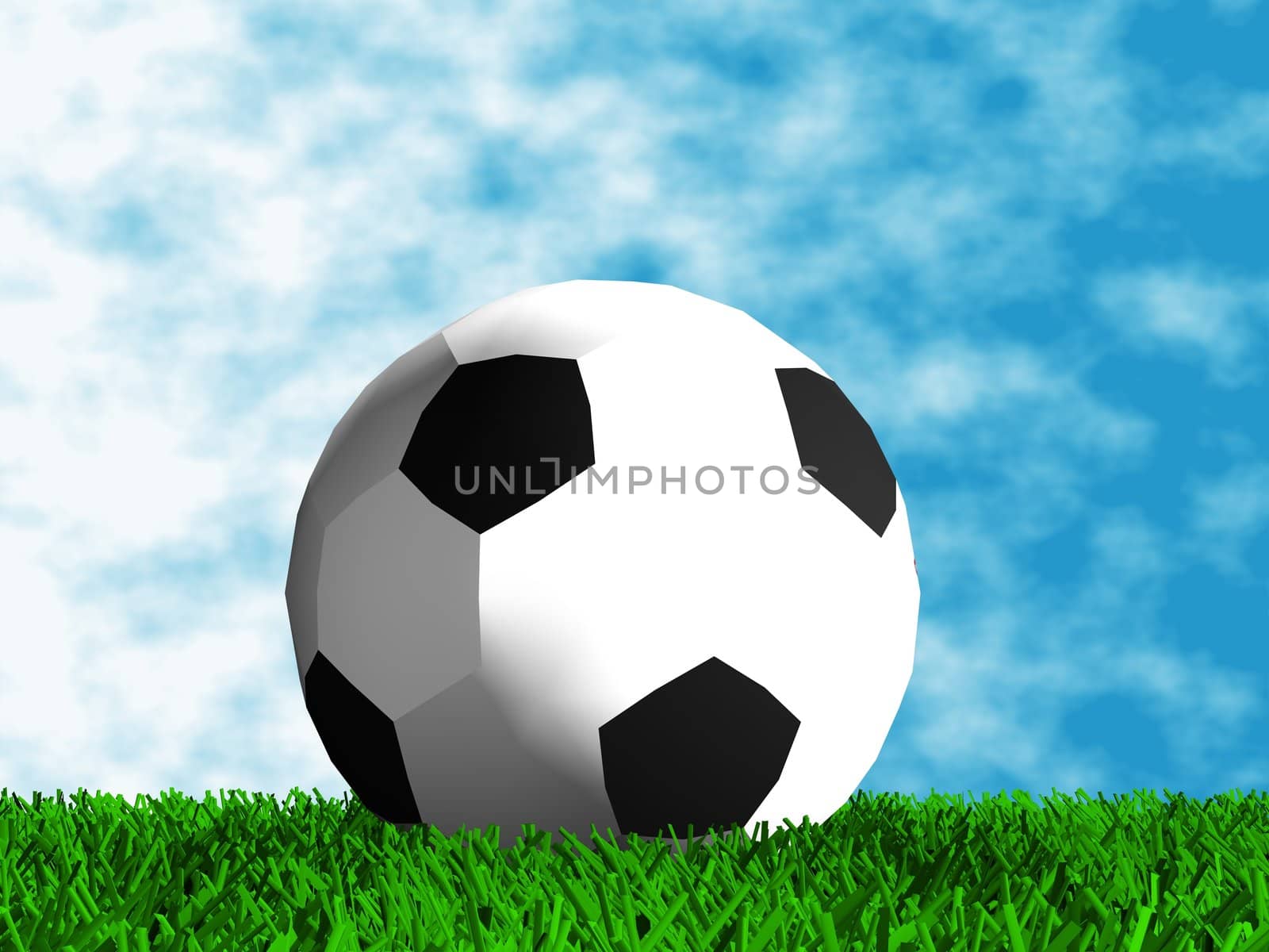 Football or soccer ball on the grass by mvprint