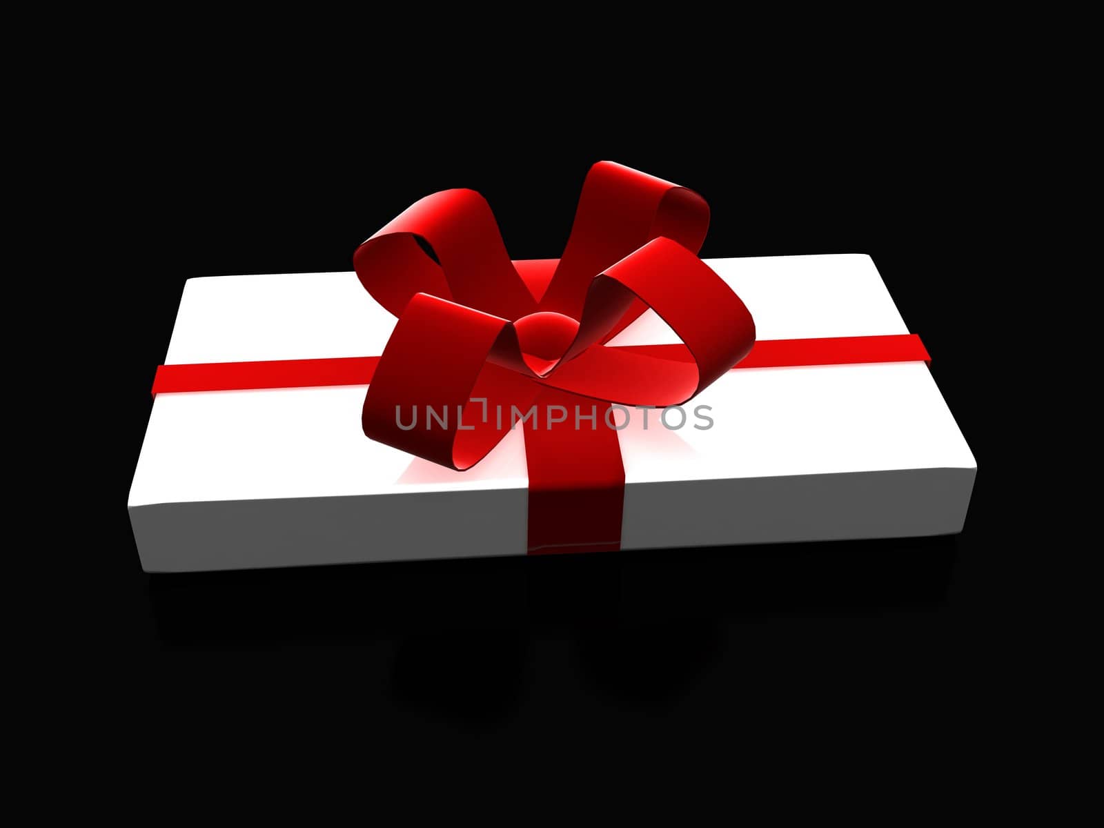 wrapped white and red gift (3D) by mvprint