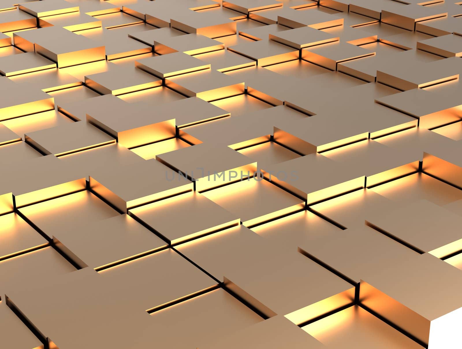 Abstract background - gold shiny different cubes