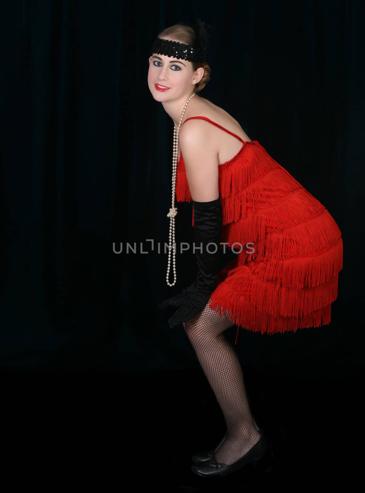 Beautiful young female in 1920 style attire