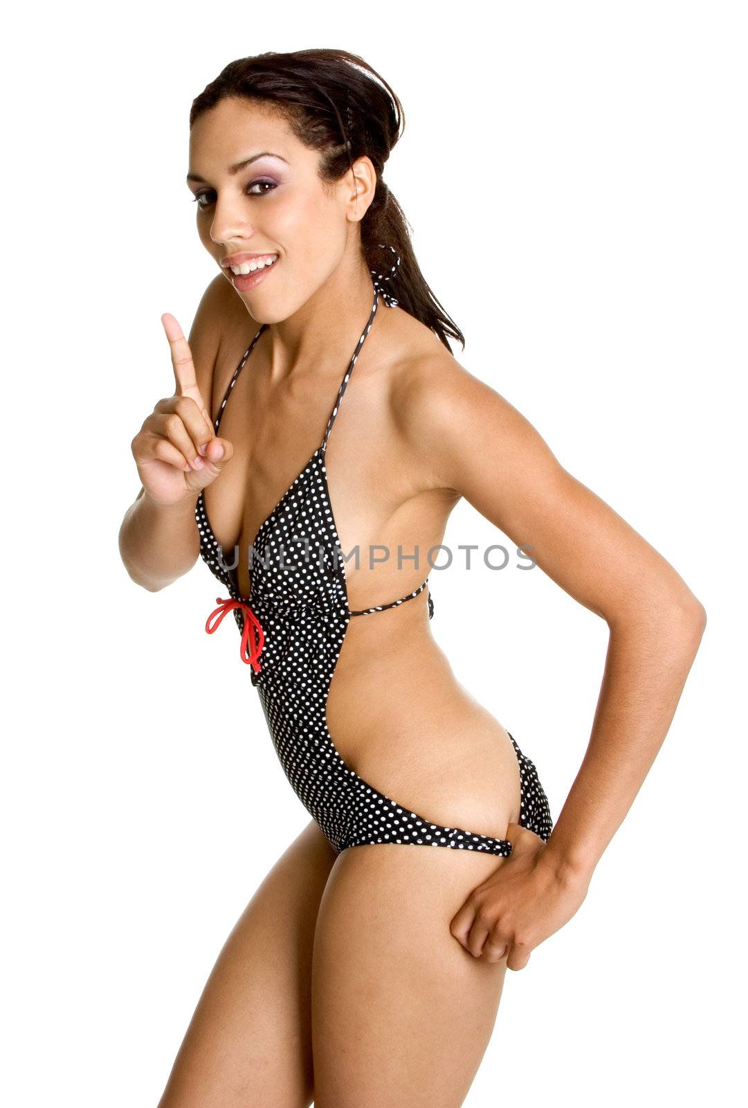 Sexy black bathing suit woman