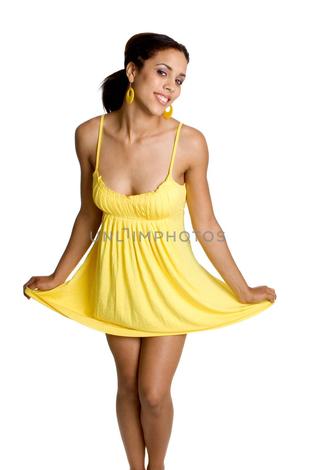 Yellow Dress Woman by keeweeboy