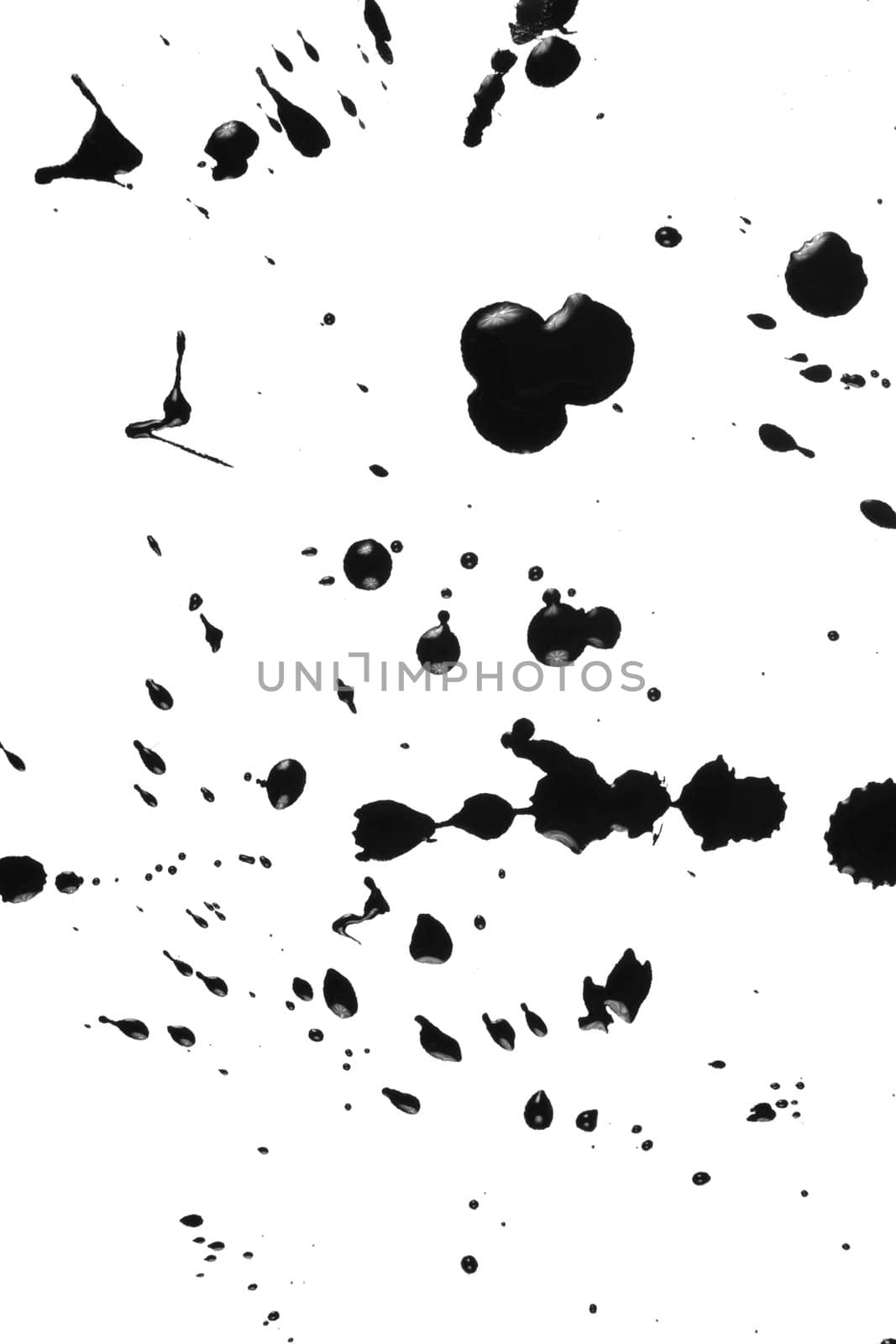 stain from ink abstract background, black on white